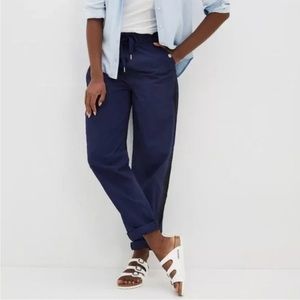 Maeve Anthropologie navy jogger with black stripe. Size:Small